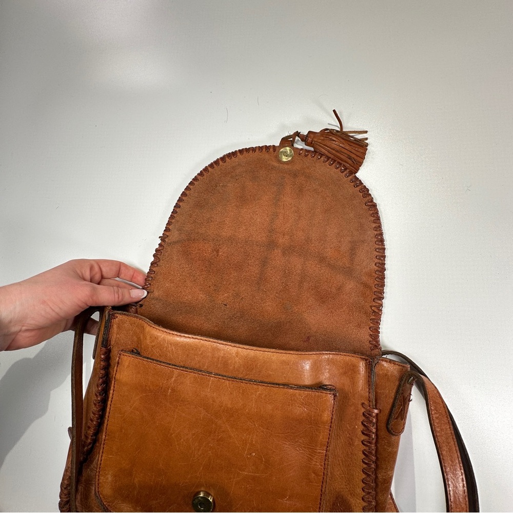 Patricia Nash Crossbody Italian Leather Whipstitc… - image 6